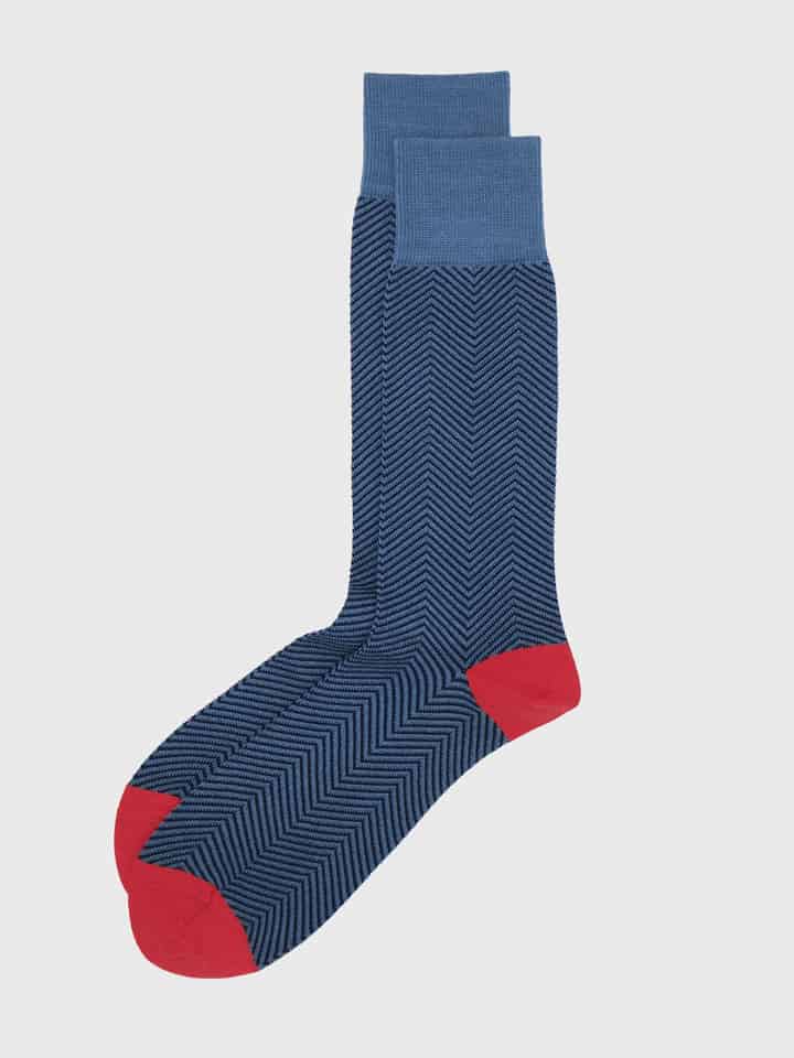 Mens Blue Lux Taylor Patterned Socks