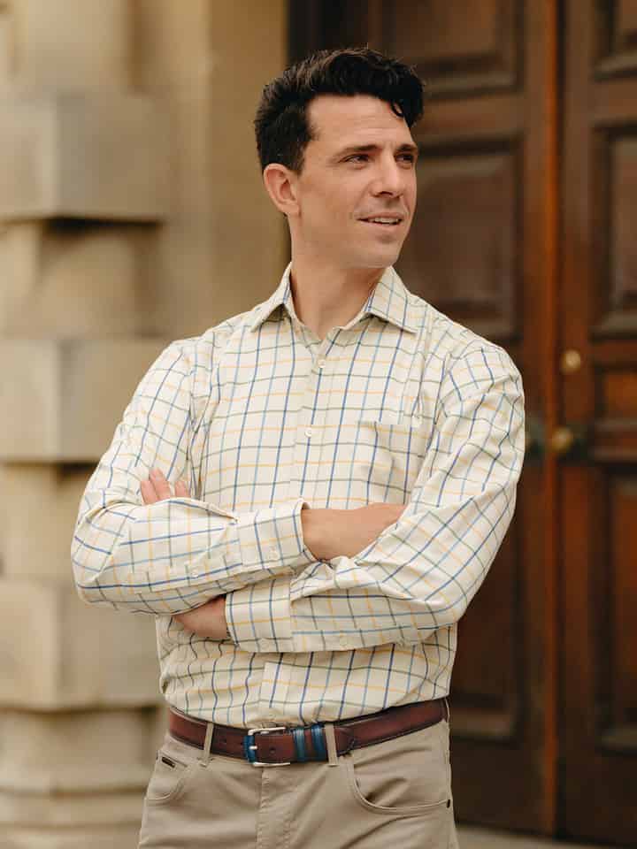 Green Big Check Tattersall Shirt Model