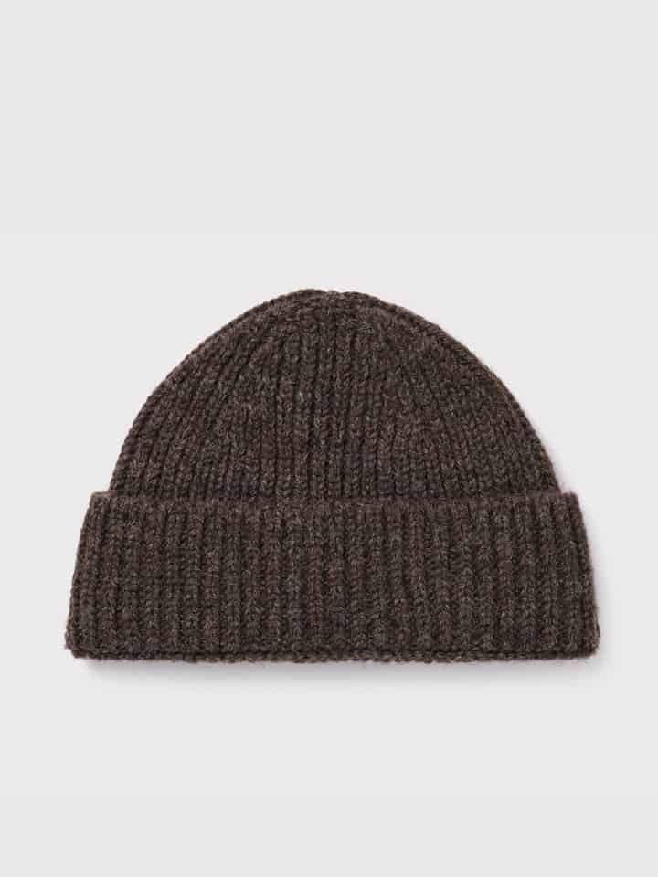 Undyed Brown British Wool Beanie Cap