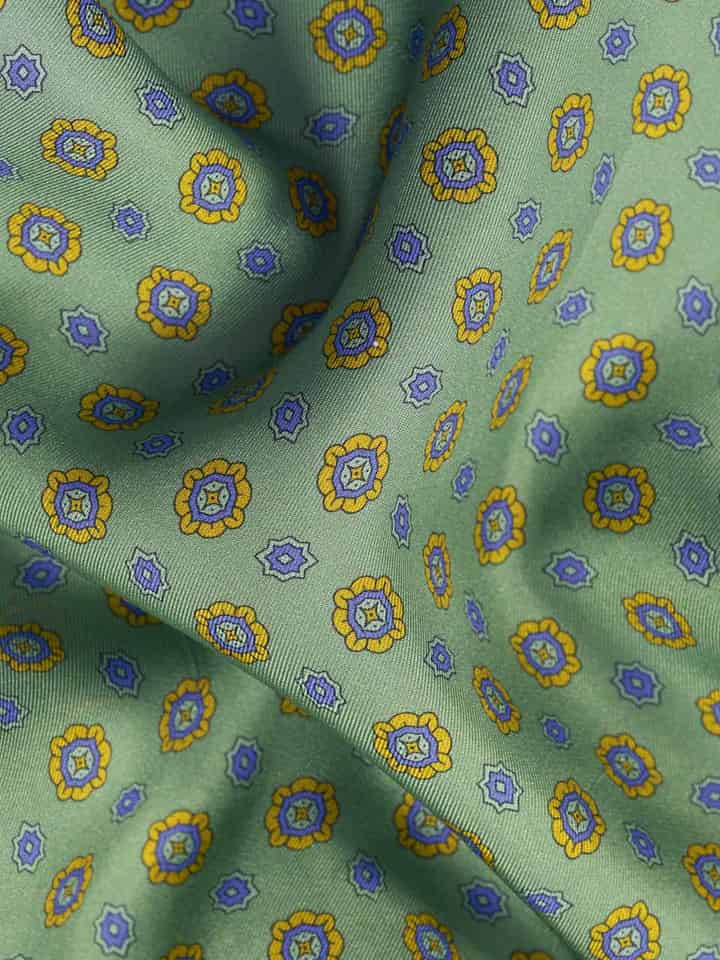 Green Foulard Pocket Square